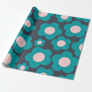 Papel De Regalo Patrón de flor hippie azul precoz