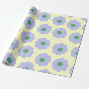 Papel De Regalo Patrón de flor hippie verde azul preppy