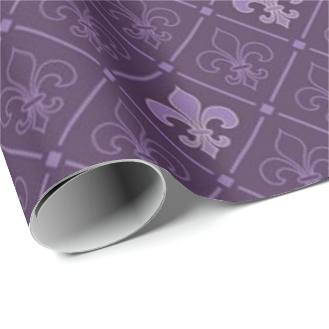 Papel De Regalo Patrón de flor morado de liis (Esquina del rollo)