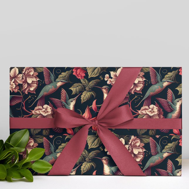 Papel De Regalo Patrón de Florales y Hummingbirds (Subido por el creador)