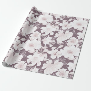 Papel De Regalo Patrón de florecimiento de Rubor