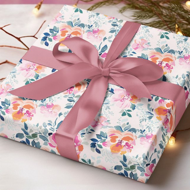 Papel De Regalo Patrón de flores acuáticas Elegante Floral (Subido por el creador)