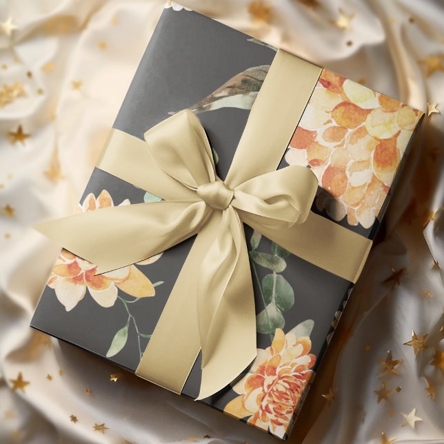 Papel De Regalo Patrón de flores amarillas modernas (Subido por el creador)