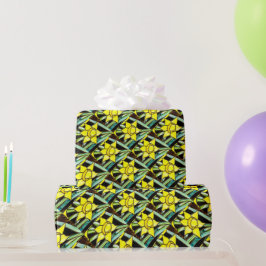 Papel De Regalo Patrón de flores amarillas y valiosas