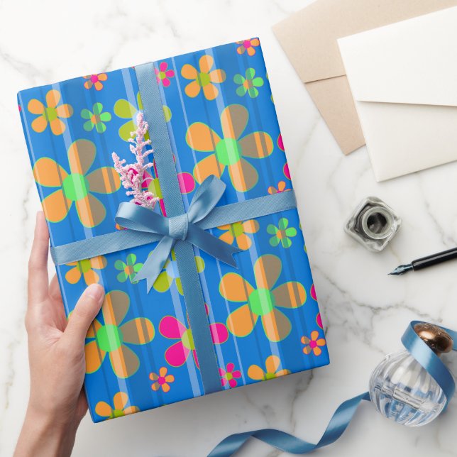 Papel De Regalo Patrón de flores coloridas (Regalar)