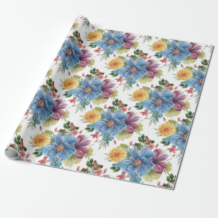 Papel De Regalo Patrón de flores coloridas de Guay