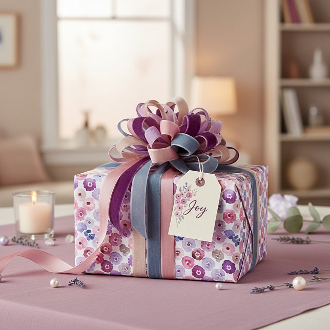 Papel De Regalo patrón de flores con puntos de acuarela (Subido por el creador)