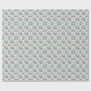 Papel De Regalo Patrón de flores de acuarela floral melocotón y la