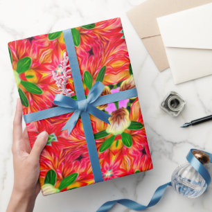 Papel De Regalo Patrón de flores de Dahlia