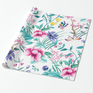 Papel De Regalo Patrón de flores de jardín de primavera coloridas