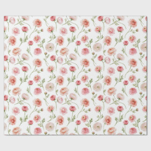 Papel De Regalo patrón de flores de ranúnculo