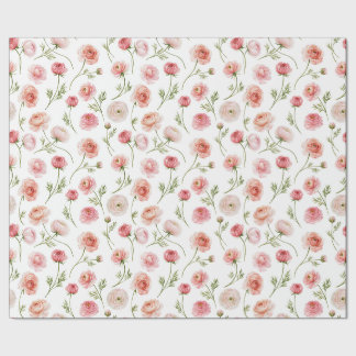 Papel De Regalo patrón de flores de ranúnculo