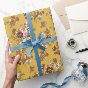 Papel De Regalo Patrón de flores del Boho retro