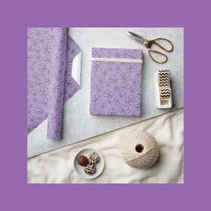 Papel De Regalo Patrón de flores lavanda