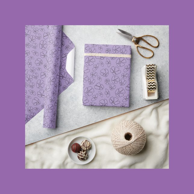 Papel De Regalo Patrón de flores lavanda (Subido por el creador)