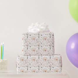 Papel De Regalo Patrón de flores prensadas vintage botánico boho