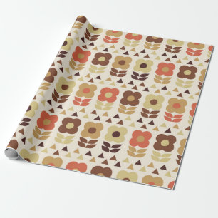 Papel De Regalo Patrón de flores retro