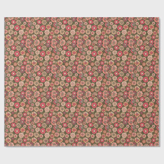 Papel De Regalo Patrón de flores retro de los 70
