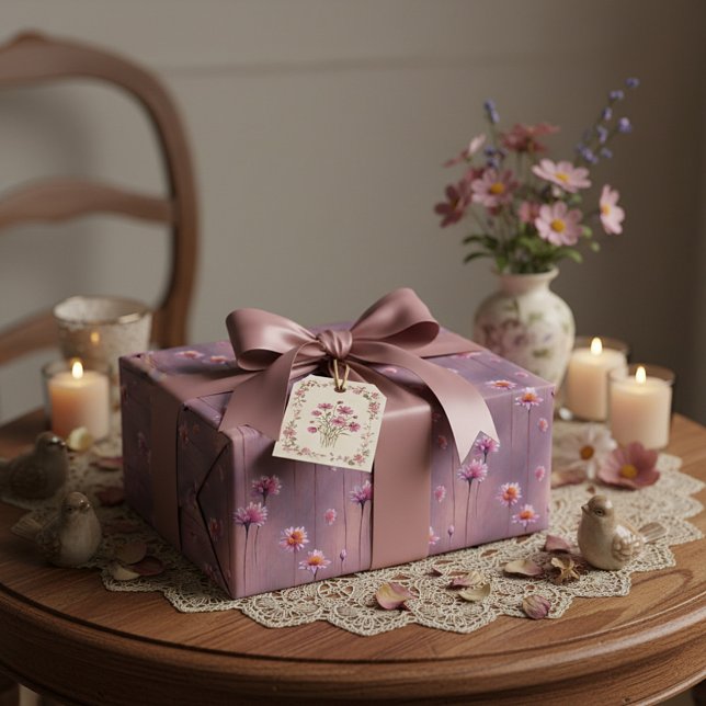 Papel De Regalo Patrón de flores rosas y naranjas (Subido por el creador)