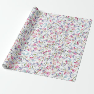Papel De Regalo Patrón de flores silvestres acuáticas