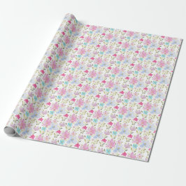 Papel De Regalo Patrón de flores silvestres acuáticas modernas