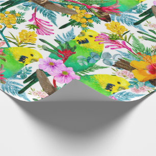 Papel De Regalo Patrón de flores silvestres de Budgeriára australi