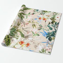 Papel De Regalo Patrón de flores silvestres de época