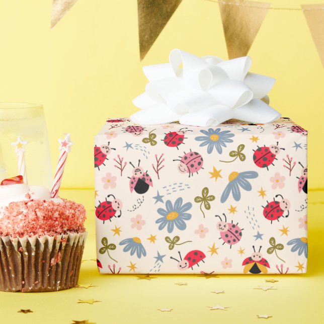 Papel De Regalo Patrón de flores silvestres de labios (Fiesta de cumpleaños )