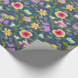 Papel De Regalo Patrón de flores tropicales de color pintado a man