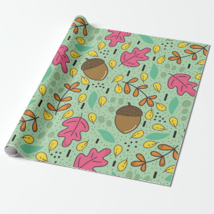 Papel De Regalo Patrón de follaje de otoño colorido
