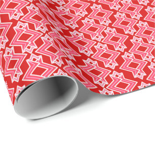 Papel De Regalo Patrón de fondo de escritorio Art Déco, rojo oscur