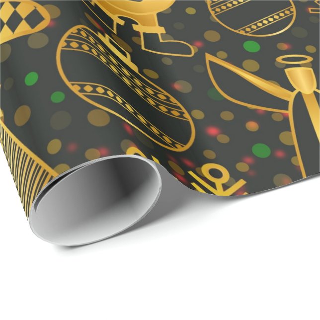Papel De Regalo Patrón de fondo de ornamento de vacaciones para na (Esquina del rollo)