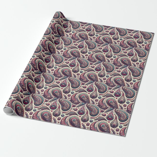Papel De Regalo Patrón de fondo de Paisley (Desenrollado)