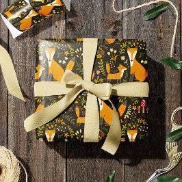 Papel De Regalo Patrón de Fox de Woodland