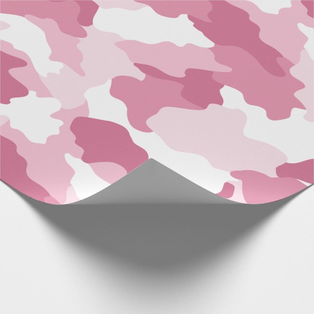 Papel De Regalo Patrón de frambuesa de camuflaje rosado giratorio (Esquina)