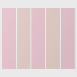 Papel De Regalo Patrón de franja vertical suave rosa y beige