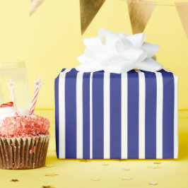 Papel De Regalo Patrón de franjas azul y blanca de la marina
