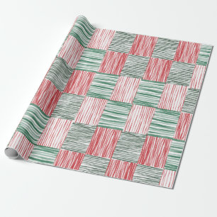Papel De Regalo Patrón de franjas de color verde rojo Una foto