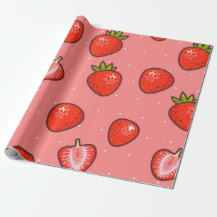 Papel De Regalo Patrón de fresa