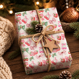 Papel De Regalo Patrón de Fresa Coqueta Rosa Lindo