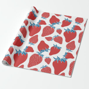 Papel De Regalo Patrón de fresa dibujado a mano sin costuras. fond