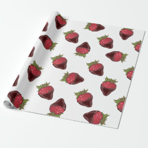 Papel De Regalo Patrón de fresas cubiertas de chocolate
