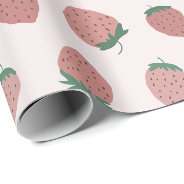 Papel De Regalo Patrón de fresas frescas (Esquina del rollo)