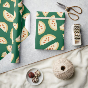 Papel De Regalo patrón de fruta de guayaba verde vibrante
