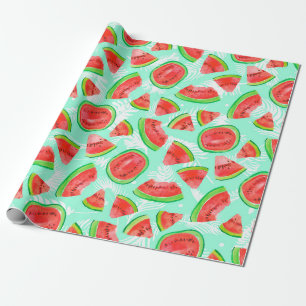 Papel De Regalo Patrón de fruta de moda. Grupo artístico de sandía