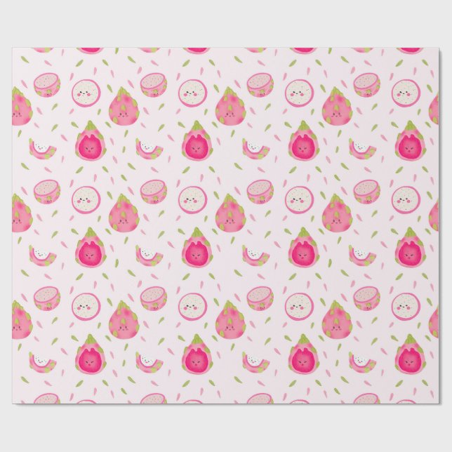 Papel De Regalo Patrón de fruta sin dragón sin soldadura - Tropica (Superficie plana)