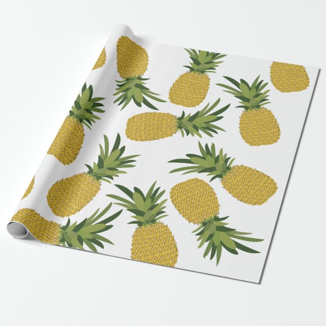 Papel De Regalo Patrón de fruta tropical de piña (Desenrollado)