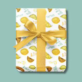 Papel De Regalo Patrón de frutas cítricas de limón y lima