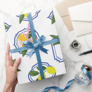 Papel De Regalo Patrón de frutas cítricas mediterráneas
