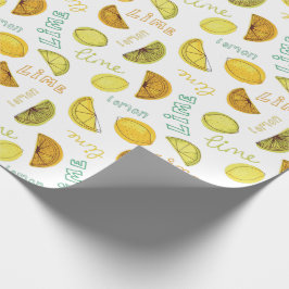 Papel De Regalo Patrón de frutas de Lemon y Lime Zesty
